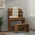 Juego de tocador con LED madera contrachapada roble