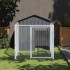 Caseta perros con corral acero galvanizado gris 117x201x123