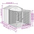 Caseta perros con corral acero galvanizado gris 117x201x123