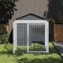 Jaula gallinas con corral acero galvanizado gris 117x201x123