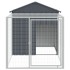 Jaula gallinas con corral acero galvanizado gris 117x201x123