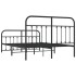 Estructura de cama cabecero y estribo metal negro 135x190