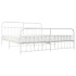 Estructura cama metal con cabecero y pie cama blanco 193x203