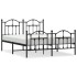 Estructura de cama cabecero y estribo metal negro 135x190