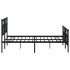 Estructura de cama cabecero y estribo metal negro 135x190