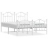 Estructura cama metal con cabecero y estribo blanco 135x190