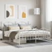 Estructura cama metal con cabecero y pie cama blanco 183x213 cm