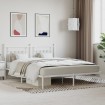 Estructura de cama de metal con cabecero blanco 183x213 cm