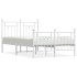 Estructura cama metal con cabecero y estribo blanco 135x190