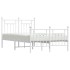 Estructura cama metal con cabecero y estribo blanco 135x190