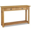 Mesa consola de madera de teca maciza 120x30x80 cm