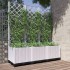 Jardinera con enrejado PP blanco 120x40x136