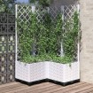 Jardinera con enrejado PP blanco 80x80x136 cm