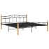 Estructura de cama metal y madera maciza de roble 200x200