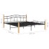 Estructura de cama metal y madera maciza de roble 200x200