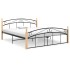 Estructura de cama metal y madera maciza de roble 160x200