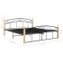 Estructura de cama metal y madera maciza de roble 160x200