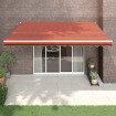 Toldo retráctil automático naranja y marrón 4,5x3 m