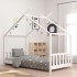 Estructura de cama infantil madera maciza pino blanco 70x140