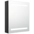 Armario de baño con espejo LED negro brillante 50x14x60