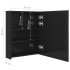 Armario de baño con espejo LED negro brillante 50x14x60