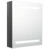 Armario de baño con espejo LED gris brillante 50x14x60