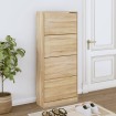 Mueble zapatero madera contrachapada roble Sonoma 63x24x147 cm