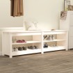 Banco zapatero de madera maciza de pino blanco 160x36,5x50 cm