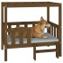 Cama para perros madera maciza pino marrón miel 95,5x73,5x90