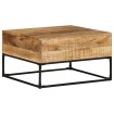 Mesa de centro madera de mango rugosa 68x68x41 cm