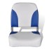 2x Asiento barco respaldo plegable cojín azul blanco