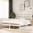 Estructura de cama de madera maciza de pino blanca 160x200 cm