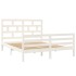 Estructura de cama de madera maciza de pino blanca 160x200