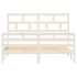 Estructura de cama de madera maciza de pino blanca 160x200