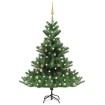 Árbol de Navidad abeto Nordmann con LEDs y bolas verde 180 cm