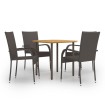 Set de muebles de comedor de jardín 5 piezas de ratán marrón