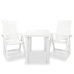 Set de mesa y sillas bistró de jardín 3 piezas plástico blanco