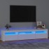 Mueble de TV con luces LED blanco 195x35x40