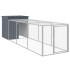 Gallinero con corral acero galvanizado gris 110x405x110