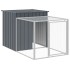 Gallinero con corral acero galvanizado gris 110x405x110