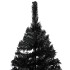 Árbol de Navidad preiluminado con luces y bolas negro 240