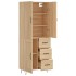 Aparador alto madera contrachapada color roble 69,5x34x180