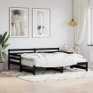 Sofá cama nido madera maciza de pino negro 90x190 cm