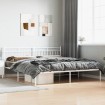 Estructura de cama de metal con cabecero blanco 193x203 cm