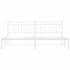 Estructura de cama de metal con cabecero blanco 193x203