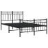 Estructura de cama con cabecero y pie metal negro 120x190