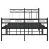 Estructura de cama con cabecero y pie metal negro 120x190