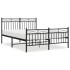 Estructura de cama cabecero y estribo metal negro 140x200