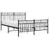 Estructura de cama cabecero y estribo metal negro 140x200