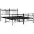 Estructura de cama cabecero y estribo metal negro 140x200